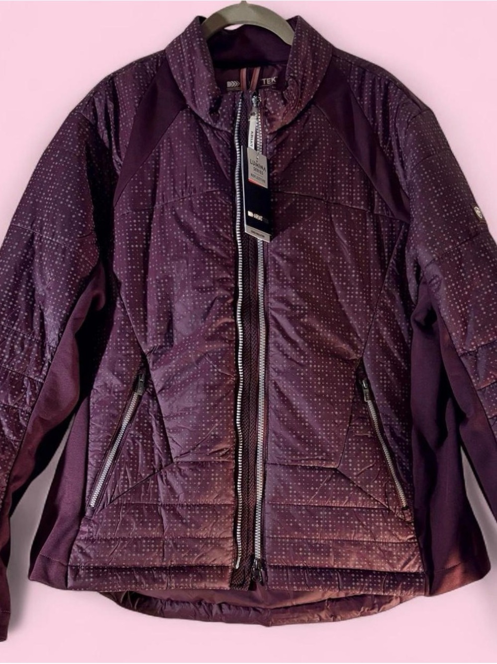 Ariat Tek Lumina Reflective Series Plum Puffer Jacket Equestrian Outdoors